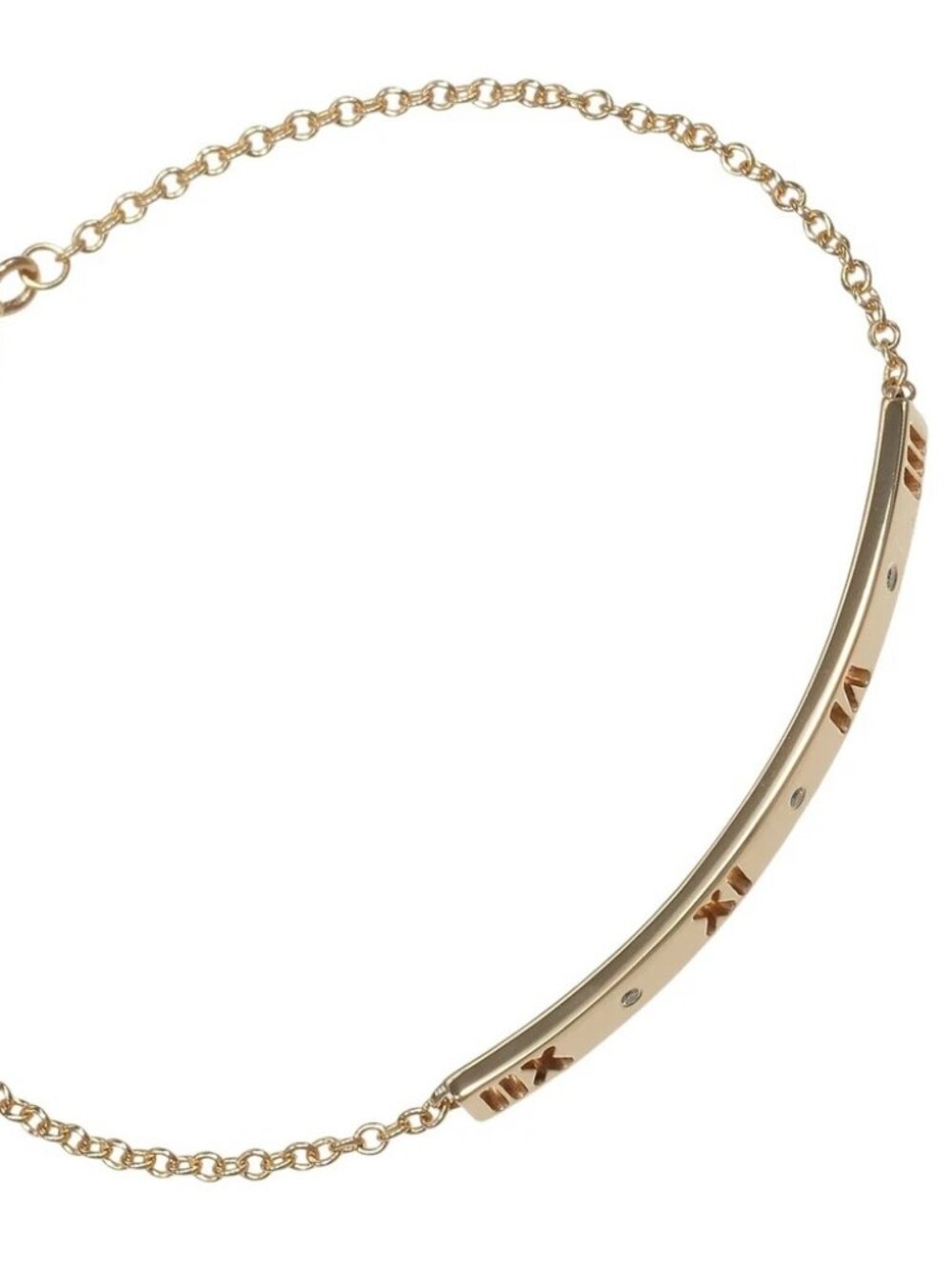 TIFFANY&Co. Atlas bar Bracelet K18 Pink Gold/diamond 4g Women